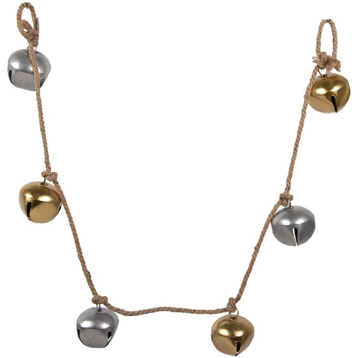 Clayre & Eef 6Y5912 Decorazione Ciondolo Campanelli 8x8x135 cm Oro Argento