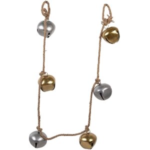 Clayre & Eef 6Y5912 Decorazione Ciondolo Campanelli 8x8x135 cm Oro Argento