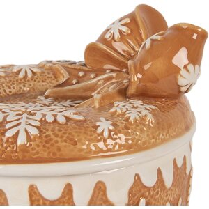 Clayre & Eef Barattolo con coperchio in Ceramica 20x13 cm