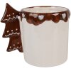 Tazza in ceramica Clayre & Eef 13x10x11 cm 400 ml Bianco Marrone