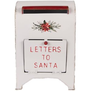 Clayre & Eef Cassetta Postale 20x14x30 cm Bianco Rosso
