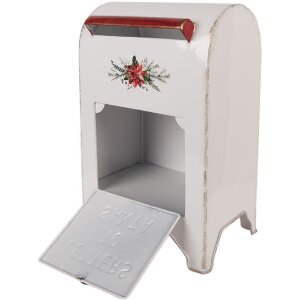Clayre & Eef Cassetta Postale 20x14x30 cm Bianco Rosso