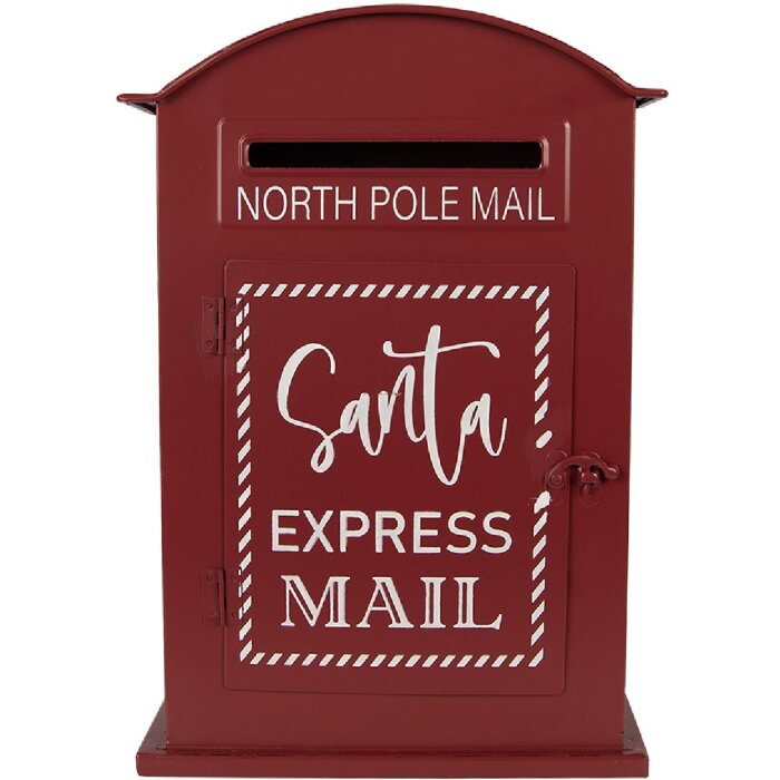 Clayre & Eef Cassetta postale 23x8x34 cm Rossa/Bianca