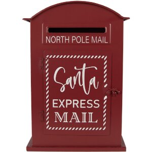 Clayre & Eef Cassetta postale 23x8x34 cm Rossa/Bianca