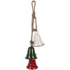 Clayre & Eef 6Y5917 Decorazione a sospensione Campanellini Rosso Verde Bianco 9x9x49 cm