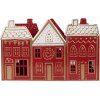 Portacandele Clayre & Eef 6Y5919 38x13x25 cm Rosso Bianco