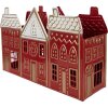 Portacandele Clayre & Eef 6Y5919 38x13x25 cm Rosso Bianco