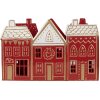 Portacandele Clayre & Eef 6Y5919 38x13x25 cm Rosso Bianco