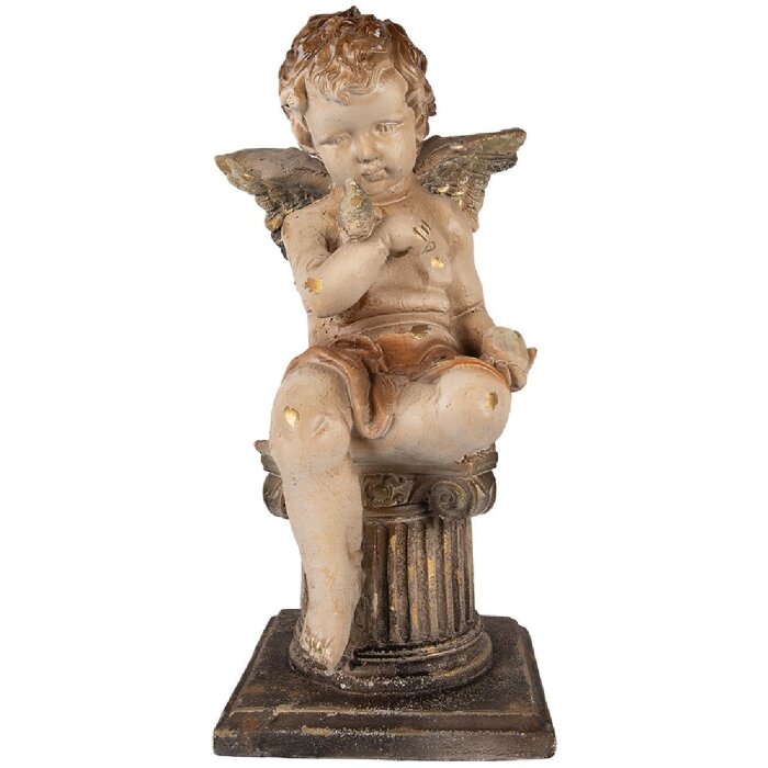 Clayre & Eef Decorazione Angelo Beige 30x30x60 cm