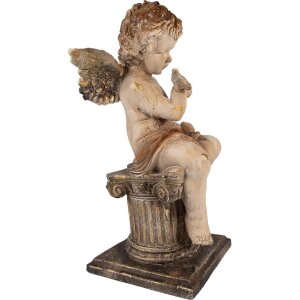 Clayre & Eef Decorazione Angelo Beige 30x30x60 cm