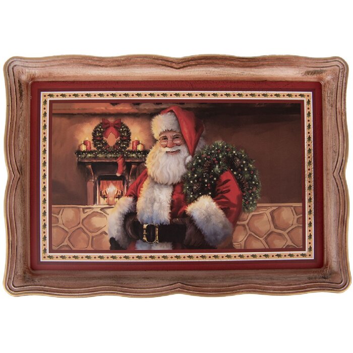 Clayre & Eef Vassoio decorativo Marrone Rosso 31x22x2 cm