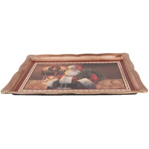 Clayre & Eef Vassoio decorativo Marrone Rosso 31x22x2 cm