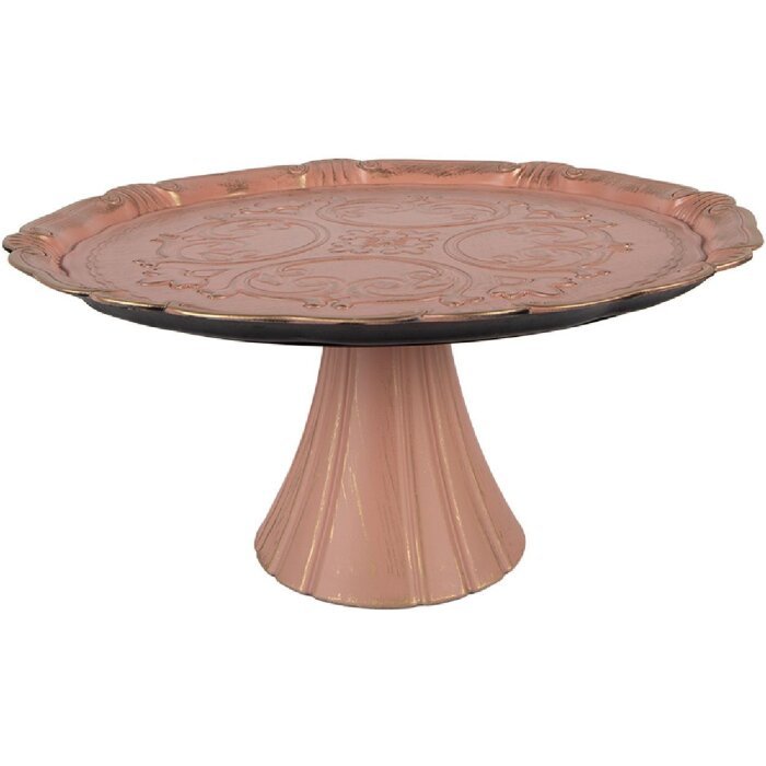 Clayre & Eef Piatto per torte Rosa Oro 32x15 cm