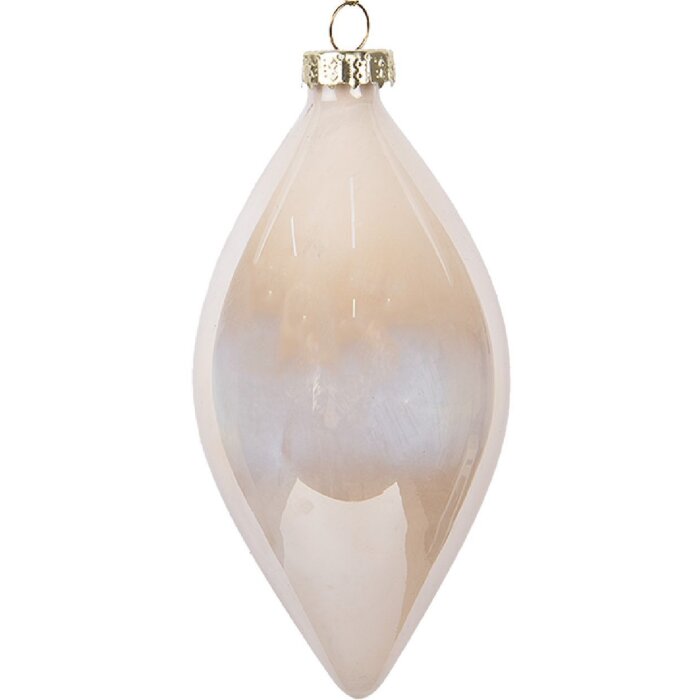 Clayre & Eef 6GL5120 Pallina per albero di Natale Ø 7x13 cm Beige