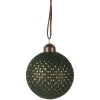 Clayre & Eef Pallina per albero di Natale Ø 8x9 cm Verde