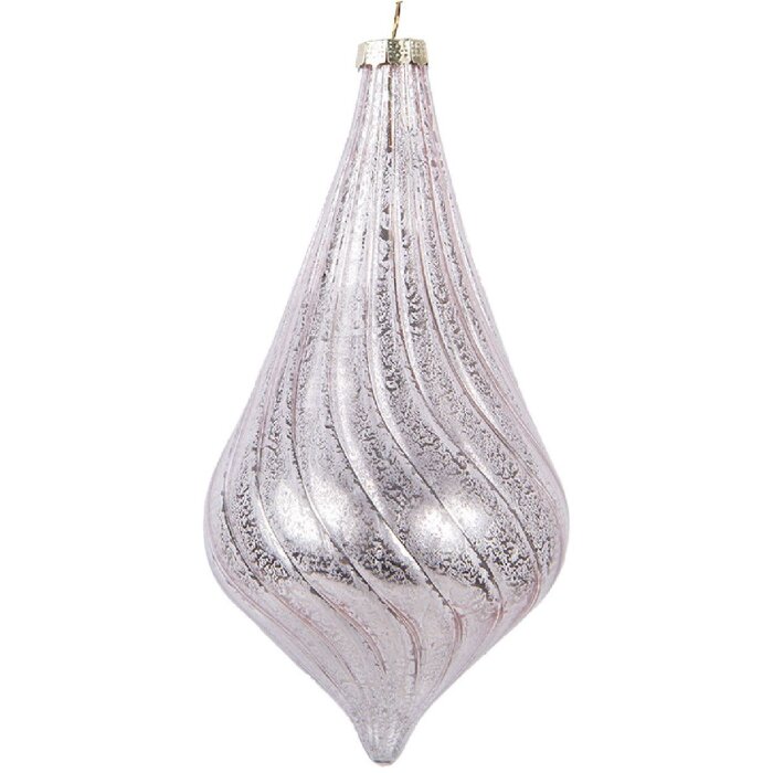 Clayre & Eef Pallina per albero di Natale Rosa 8x17 cm