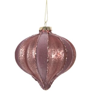 Clayre & Eef Pallina per albero di Natale Rosa 10x10 cm