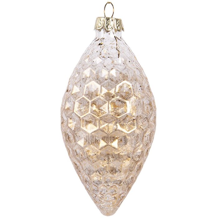 Clayre & Eef Pallina per albero di Natale Ø 6x12 cm color oro