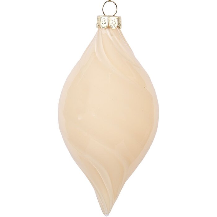 Clayre & Eef Decorazione Natalizia Sferica Beige Ø 7x13 cm