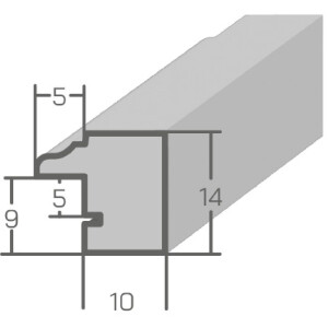 Cornice in legno MendeFrames H007 vetro normale 10x30 cm noce con bordo dorato