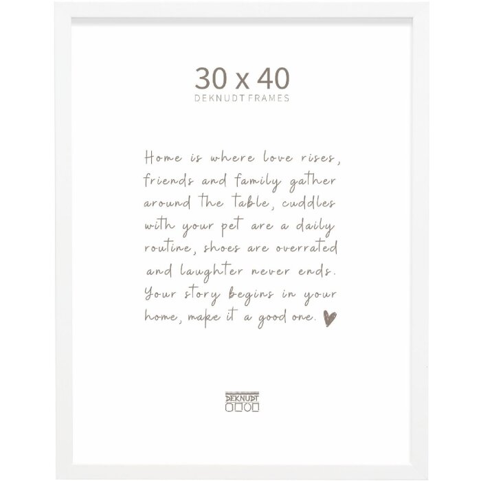 Cornice per foto in legno Deknudt S243K1 Bianco 30x40 cm