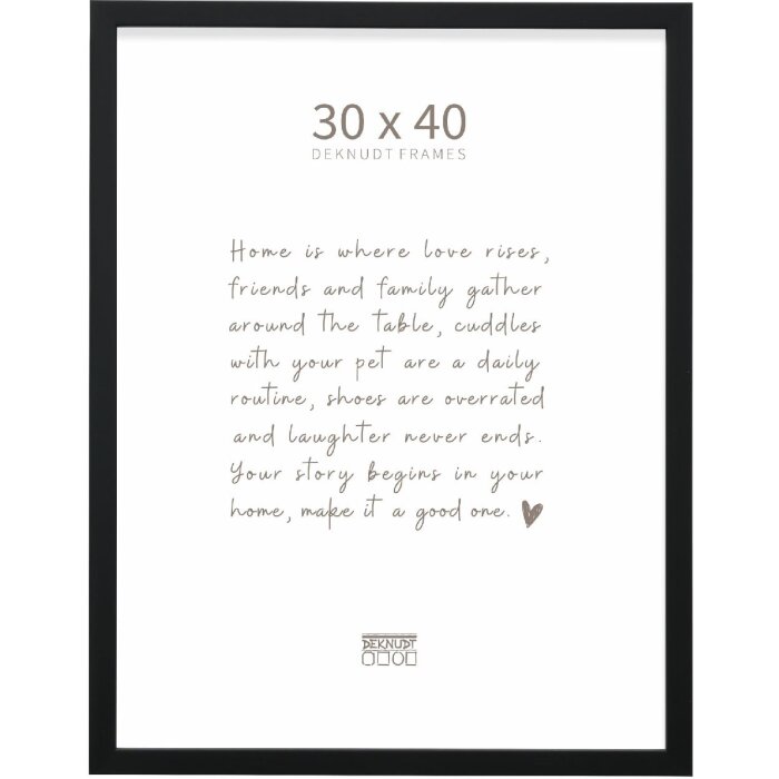 Cornice per foto in legno Deknudt S243D Nera 30x40 cm