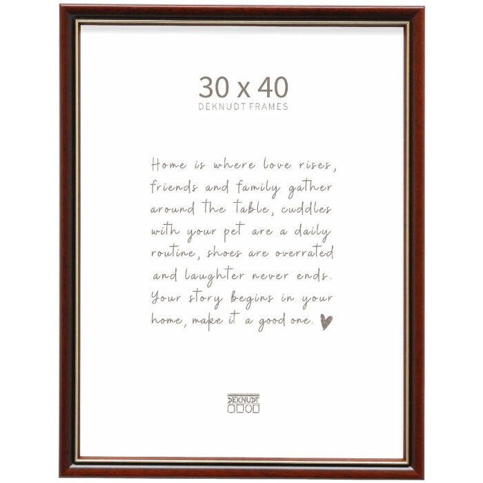 Cornice per foto in legno Deknudt S407H2 30x40 cm Marrone Classico