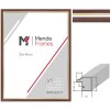 MendeFrames H007 Cornice in Legno Massello Noce con Bordo Dorato diverse dimensioni