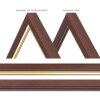 MendeFrames H007 Cornice in Legno Massello Noce con Bordo Dorato diverse dimensioni