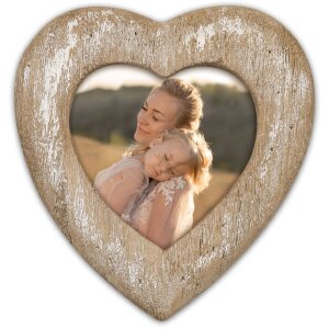 Cornice per foto in legno Liebe 10x10 cm a forma di cuore...