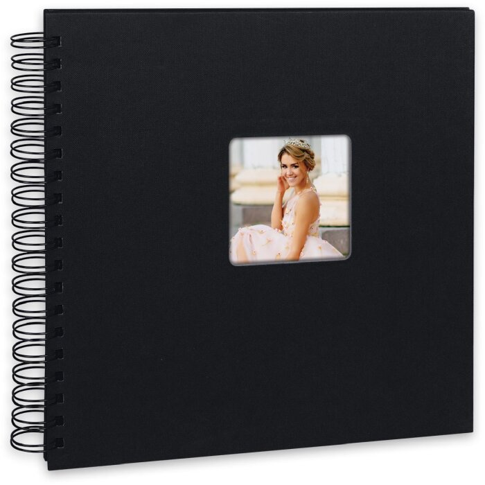 Album a spirale ZEP Misty Nero 31x31 cm 50 pagine con finestra per foto