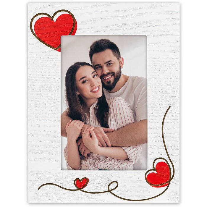 Cornice per foto in legno ZEP Zoe 10x15 cm Cuori WH4846