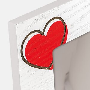 Cornice per foto in legno ZEP Zoe Bianca 10x15 cm Cuori...