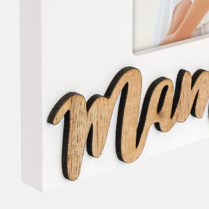 Cornice per foto in legno ZEP Mamma I 10x15 cm bianca