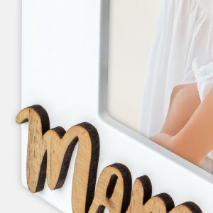 Cornice per foto in legno ZEP Mamma I 10x15 cm bianca