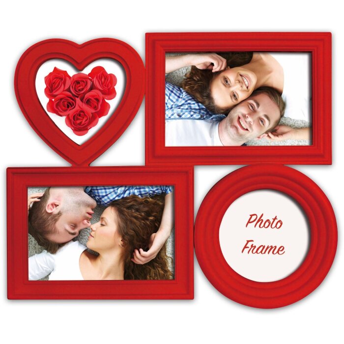 Cornice per foto ZEP Fotogalleria Almada rossa per 4 foto XB45R 10x10 & 10x15 cm 31x26 cm