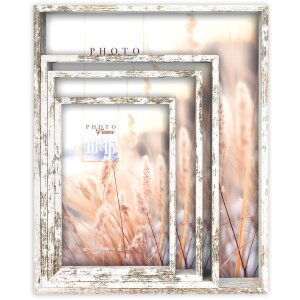 Set di cornici per foto Ravenna ZEP Bianco anticato 10x15 fino a 20x25 cm XD428