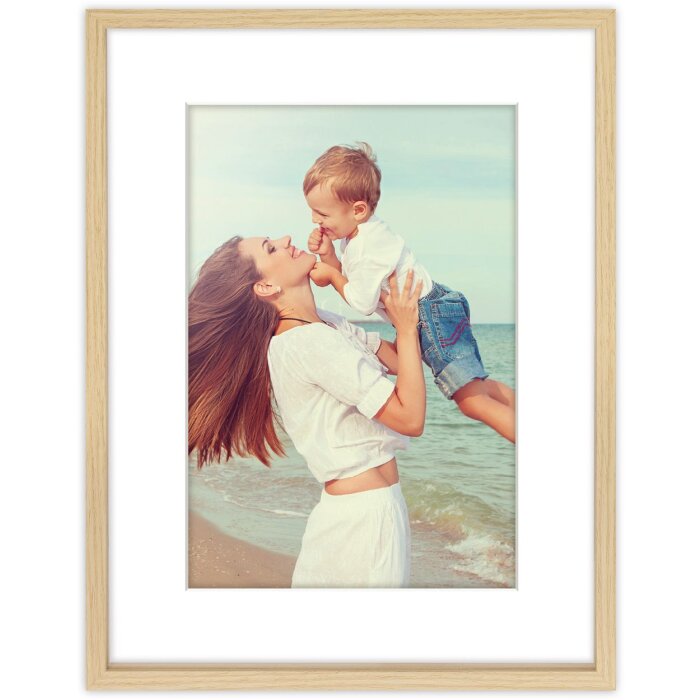 Cornice per foto in legno ZEP Alice Natur 30x40 cm con passepartout AW723N