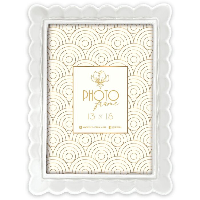 Cornice per foto ZEP HERVE W in resina bianca 15x20 cm