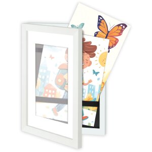 Cornice per foto in legno ZEP London Bianco MRW72 DIN A4...