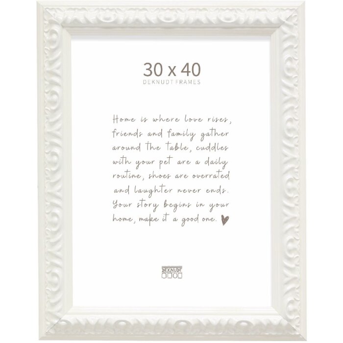 Cornice per foto in legno Deknudt S996K1 30x40 cm Bianco