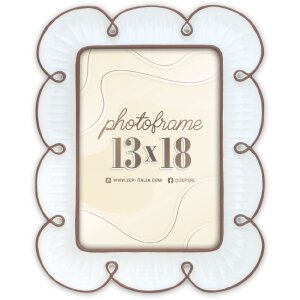Cornice per foto Nuvola ZEP 10x15 13x18 Marrone Bianco a forma di fiore in resina con vetro