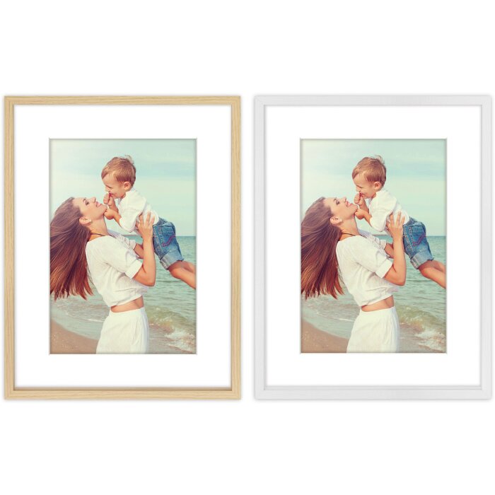 Cornice in legno ZEP Alice Bianca o Naturale 30x30 cm o 30x40 cm