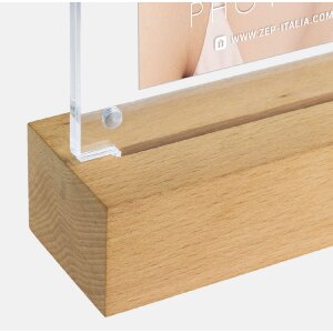 Cornice per foto in acrilico ZEP "New York" con LED e piedino in legno 10x15 cm o 13x18 cm