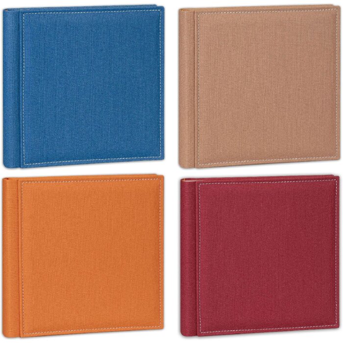 Album a libro ZEP Cesare con copertina in tessuto 60 pagine, disponibile in 23x30 cm, 25x25 cm e 30x30 cm, nei colori Sabbia, Rosso, Blu, Arancio e Ecru