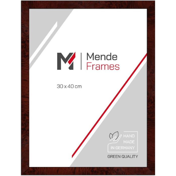 Cornice in legno MendeFrames H14C Decorazione Radice Scuro 10x30 cm con Vetro Museo