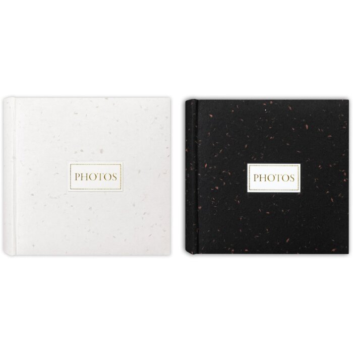 Album Fotografico Sophie Copertina in Carta di Riso Bianca o Nera 24x24 32x32 cm Goffratura Dorata