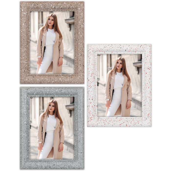 Cornice per foto ZEP Pollock Terrazzo Bianco Grigio Marrone 10x15 13x18 15x20 cm