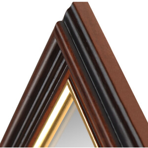 Specchio da parete MendeFrames H015 con bordo oro marrone 42x59,4 cm