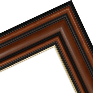 Cornice in legno MendeFrames H017 Noce con bordo dorato 40x60 cm